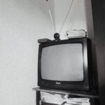 gray scale photo analogue of television