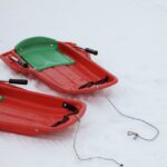 empty sleighs on snow